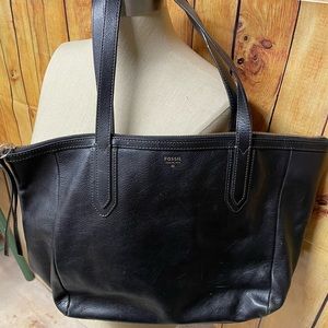 Fossil large black purse